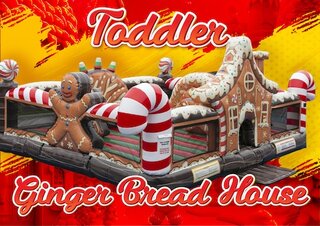 S24 - Gingerbread Playland Toddler Inflatable <p><strong><span style='color: #ff00ff;'>Watch Video Inside</span></strong></p>