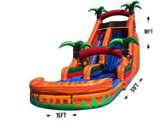 R47 - 18Ft Tropical Paradise Water Slide with XL Pool (Family Friendly) Watch Video Inside