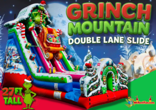 <p style='text-align: center; font-family: Arial, sans-serif;'>
  <span style='font-size: 22px; font-weight: bold; color: #ff6600;'>
    27 FT Grinch Mountain Double Lane Slide (DRY ONLY)
  </span><br>
  <span style='font-size: 14px; font-weight: bold; color: #0080ff;'>
    🎥 Watch the video below! 
  </span>
</p>
