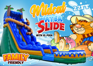R105 - 22Ft - WildCat Water Slide with XL Pool (Family Friendly) <p><strong><span style='color: #ff00ff;'>Watch Video Inside</span></strong></p>