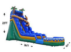 R105 - 22Ft - WildCat Water Slide with XL Pool (Family Friendly) <p><strong><span style='color: #ff00ff;'>Watch Video Inside</span></strong></p>