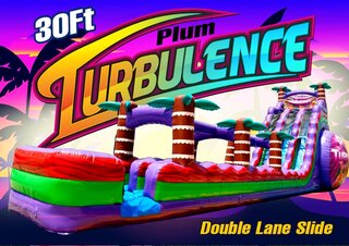 <p style='text-align: center; font-family: Arial, sans-serif;'>
  <span style='font-size: 22px; font-weight: bold; color: #ff6600;'>
   30Ft Plum Turbulence Double Lane Slide
  </span><br>
  <span style='font-size: 14px; font-weight: bold; color: #0080ff;'>
    🎥 Watch the video below!
  </span><br>
  <span style='font-size: 14px; font-weight: bold; color: green;'>
    ✅ Free Delivery & Setup
  </span>
</p>