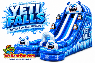 <p style='text-align: center; font-family: Arial, sans-serif;'>
  <span style='font-size: 22px; font-weight: bold; color: #ff6600;'>
     27 Ft Yeti Falls — The Ultimate Winter Double Lane Slide ❄️ Wet/Dry
  </span><br>
  <span style='font-size: 14px; font-weight: bold; color: #0080ff;'>
    🎥 Watch the video below! S28
  </span>
</p>
