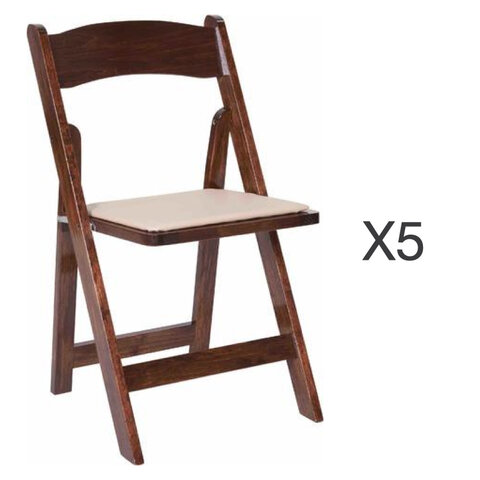 Tables and Chairs - Fruitwood Folding Chairs (5 Pack)