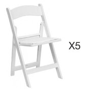 White Resin Folding Chairs (5 Pack) $3.00 each