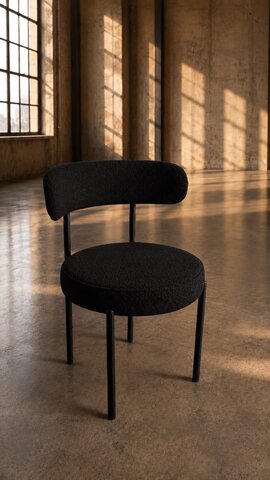 Black Bouclé Chair