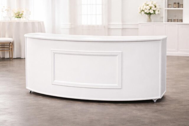 Semi Circle White Portable  Bar 