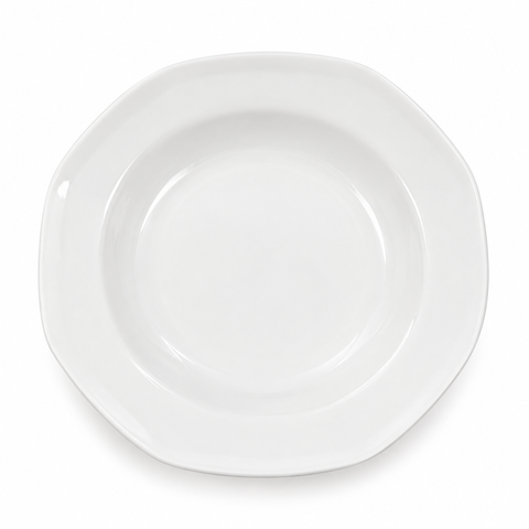 Classic White Rimmed Soup Bowl