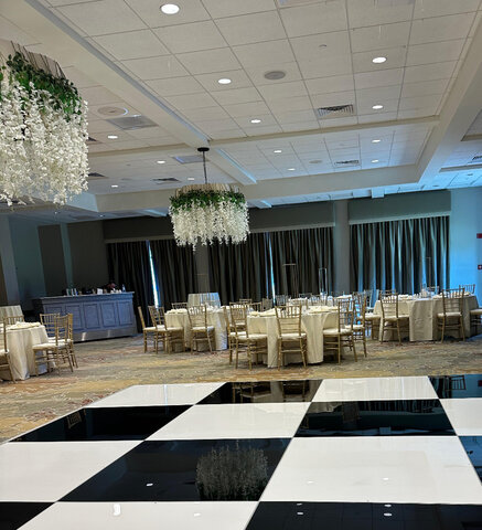 12' x 12' Black and White Acrylic Dance Floor