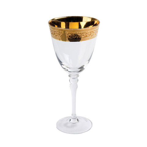 Gold Rim Red Wine Glass