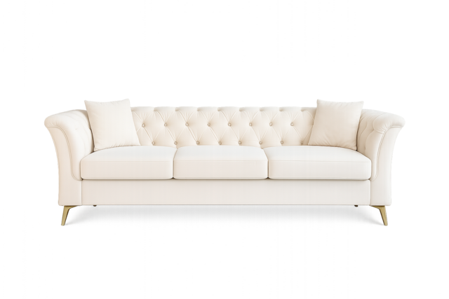 Tufted Ivory Chesterfield Sofa