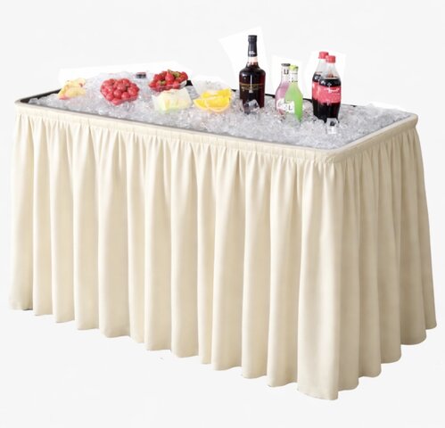 Fill n Chill 4ft Table with Ivory Skirt 