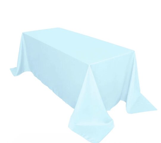 Light Blue Polyester Linen 90