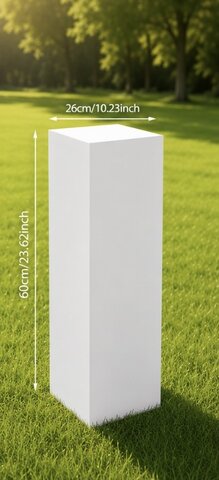 White Rectangular Pedestal – 23” H