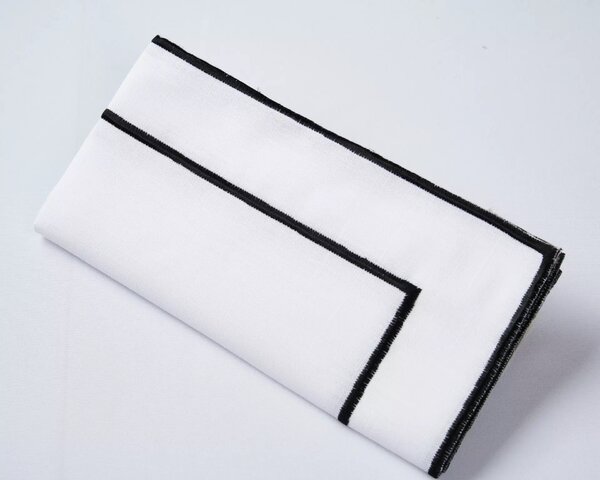 Monarch Napkin | White Black 20