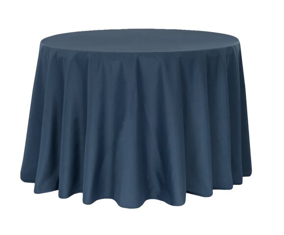 Navy Blue Polyester Linen 132”