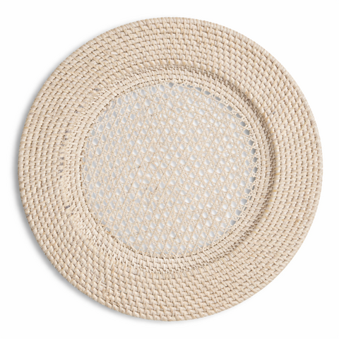 Rattan Whitewash Charger 