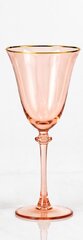 Peach Gold Rim Wine Glass