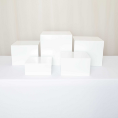 White Acrylic Dessert and Buffet Risers Set of 5