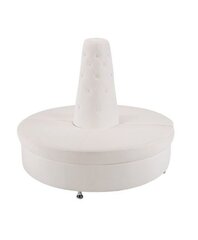 Luxury White Circular Banquette Lounge with Tufted Center Column