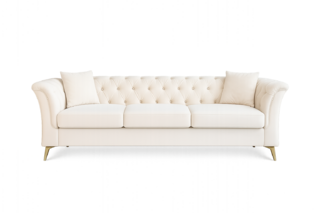 Tufted Ivory Chesterfield Sofa