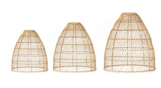 Boho Rattan Light Shades Set of 3 – 16