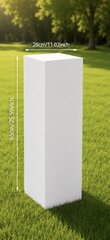 White Rectangular Pedestal  - 25” H