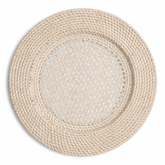 Rattan Whitewash Charger 