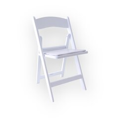 White Folding Chair w/ Seat Pad