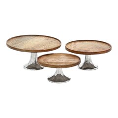Rustic Wood Dessert Risers – Set of 3