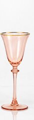 Peach Gold Rim White Wine Glass