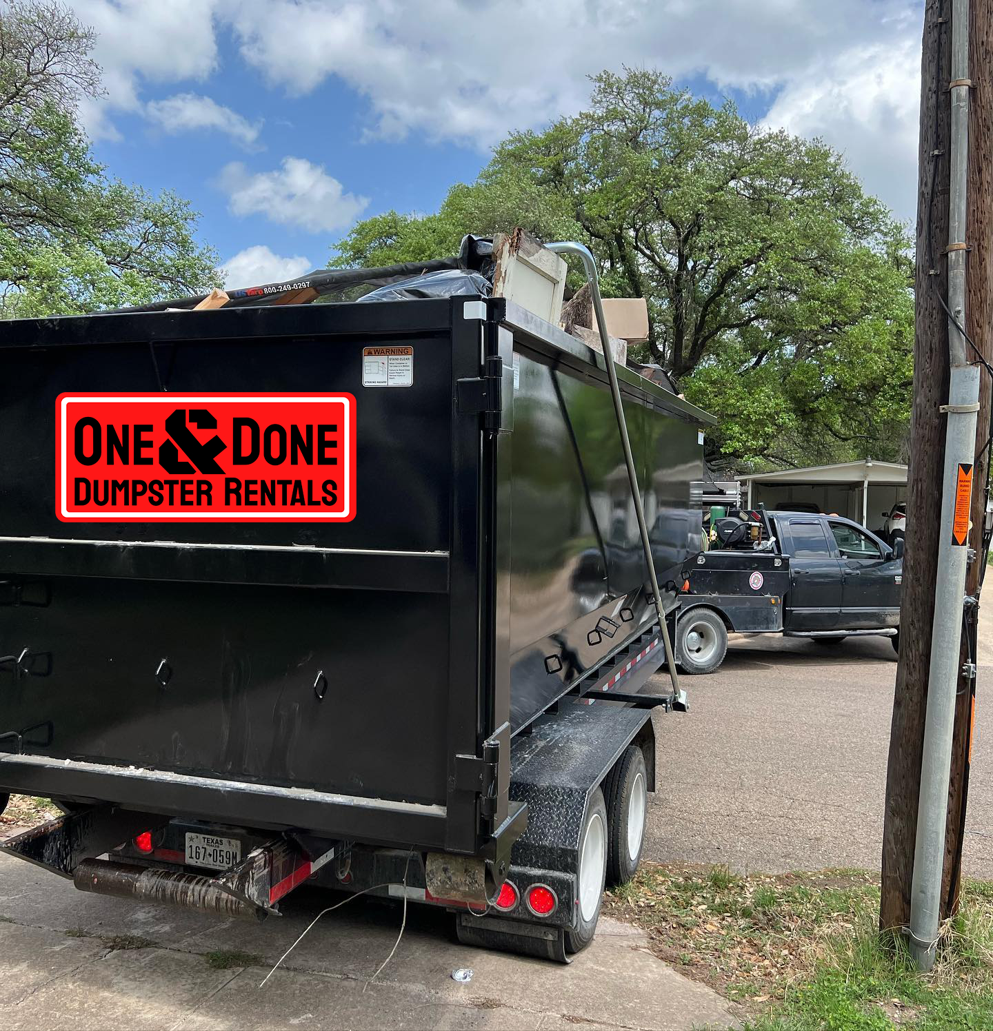 Residential Dumpster Rental One and Done Dumpster Rentals Marlin TX