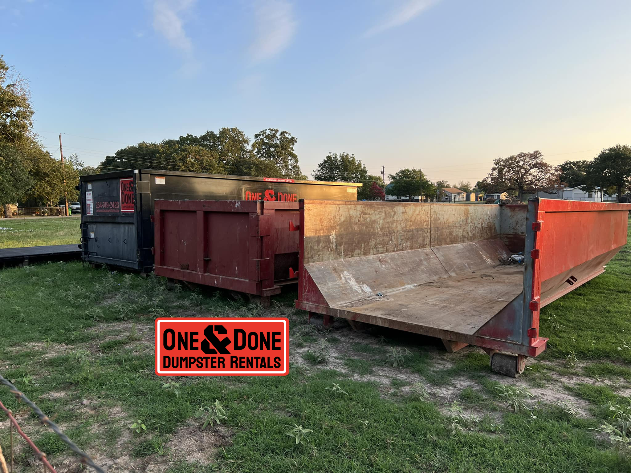 Garbage Dumpster Rental One and Done Dumpster Rentals China Spring TX Business Owners Love