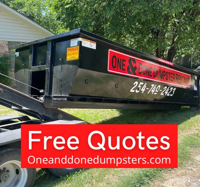 Junk Removal Dumpster Rental One and Done Dumpster Rentals China Spring TX