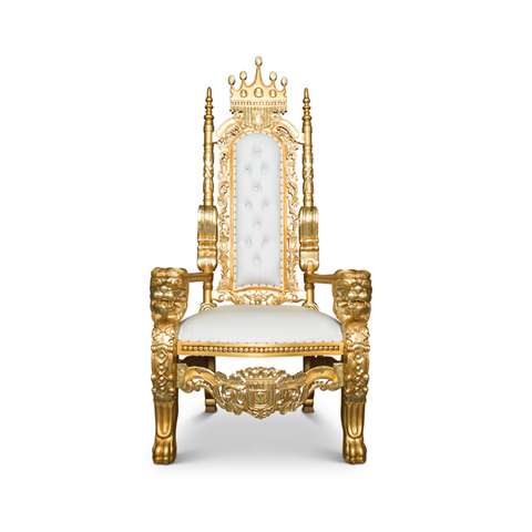 Gold / Ivory Throne Chair