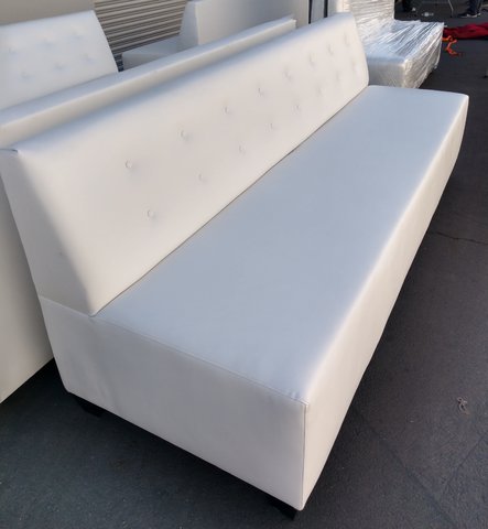 8FT White Armless Couch