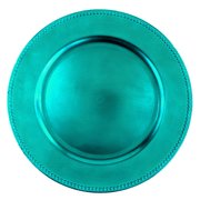 13" Turquoise  Plastic Charger