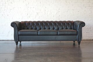 BLACK CHESTERFIELD SOFA