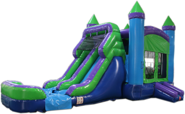 Green N Purple Bounce House Combo