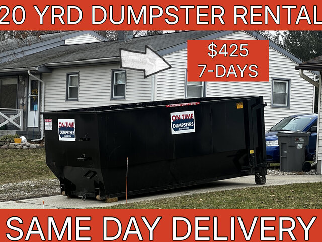 20 YARD DUMPSTER RENTAL 7 DAYS