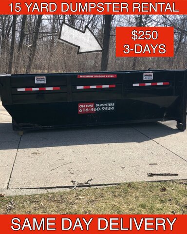 15 YARD DUMPSTER 3 DAY RENTAL