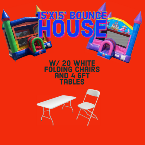 Bounce House with Tables and Chairs