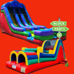 Block Party Waterslide and Obstacle Course Package 