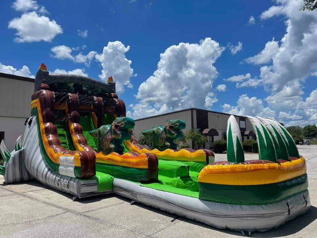 16ft Dino Double Lane Waterslide