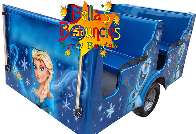 trackless train rental for parties festivals and school events Bella’s Bouncies Chicagoland