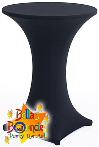 30 Inch High Boy Cocktail Table with Black Spandex