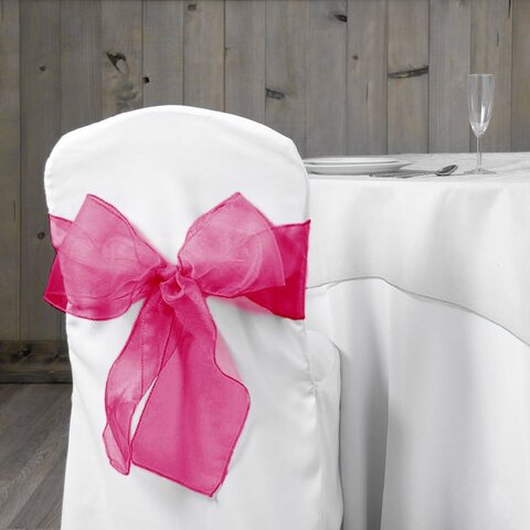 Organza Sash Chair Bow - Fuchsia