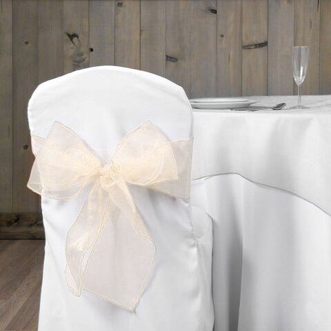 Organza Sash Chair Bow - Ivory