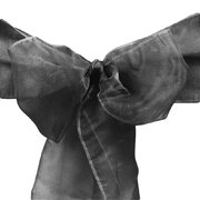 Organza Sash Chair Bow - Black