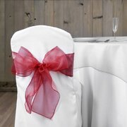 Organza Sash Chair Bow - Burgundy